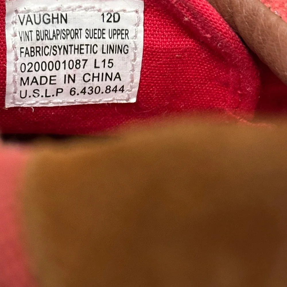 Polo Ralph Lauren Vaughn Sneakers‎ Mens 12 Red Burlap Suede Casual Low Top Shoes